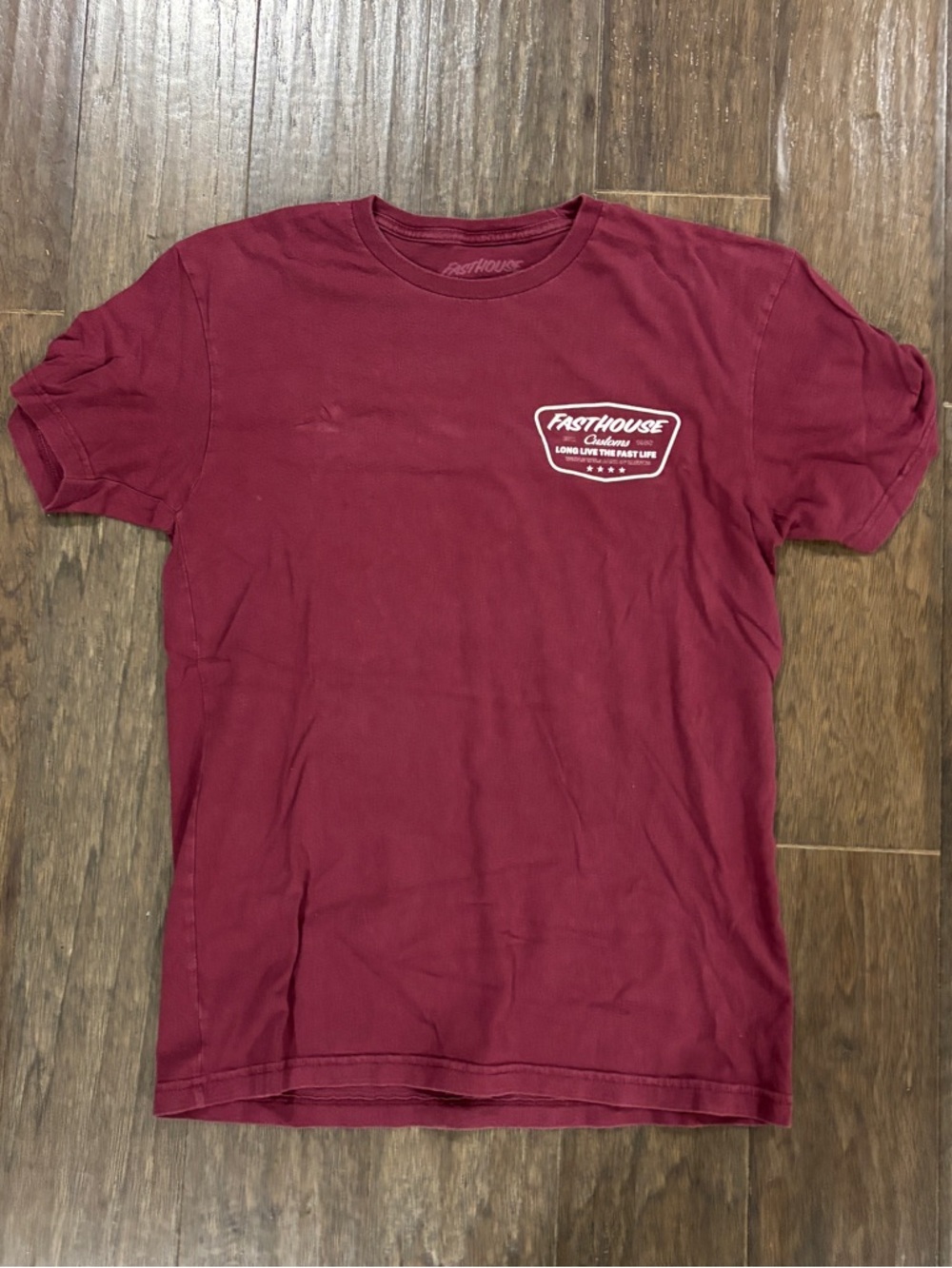 Fasthouse Men's Short-Sleeve Crew Tee in Maroon Small